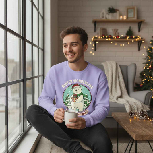 Polar Bear Winter Wonderland Sweatshirt - Happy Holidays Crewneck