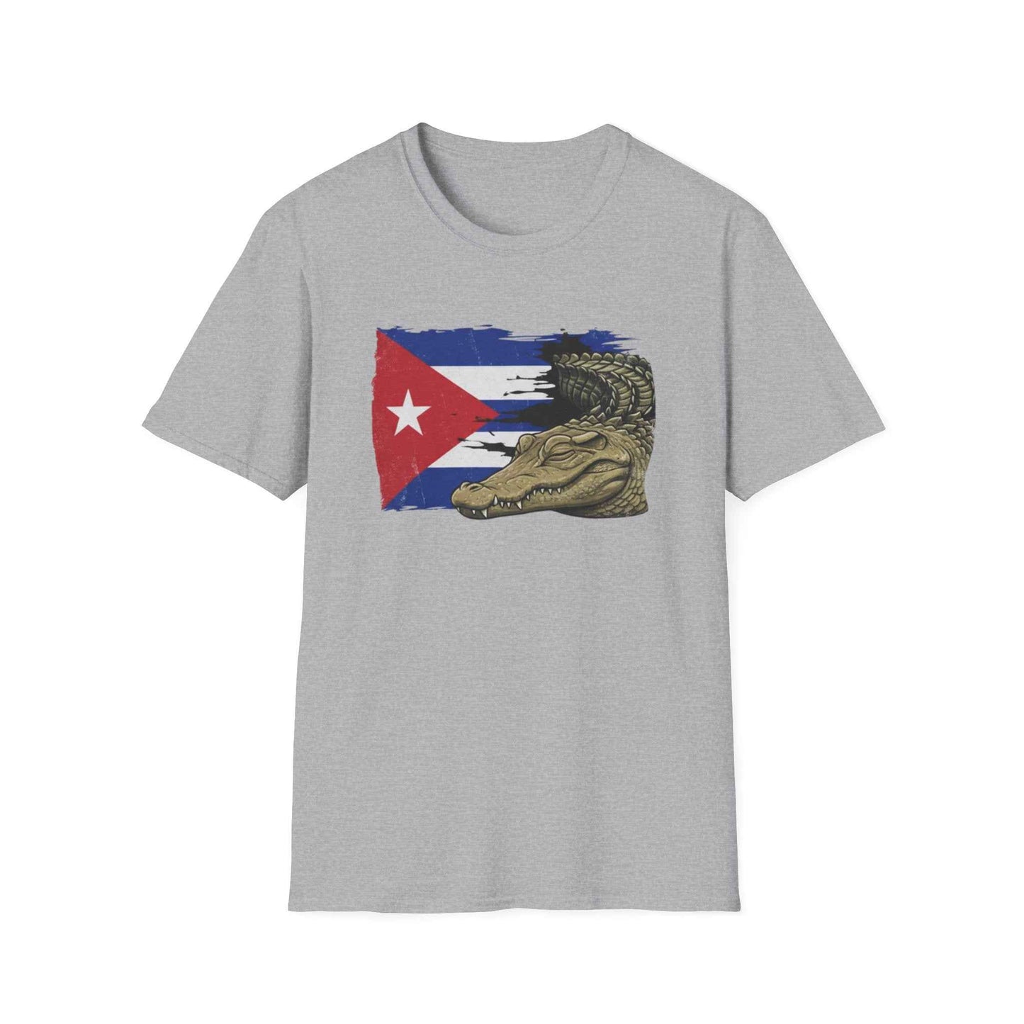Custom Cuban Pride Tee: Flag & Crocodile Design | 100% Cotton | S-2XL Sizes