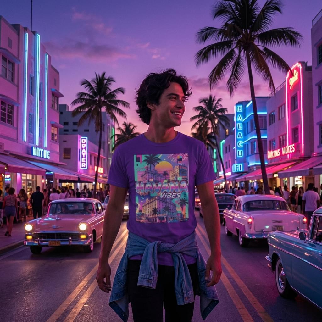 Havana Vibes Y2K Graphic T-Shirt | Neon Vaporwave Cuba Streetwear | S–5XL