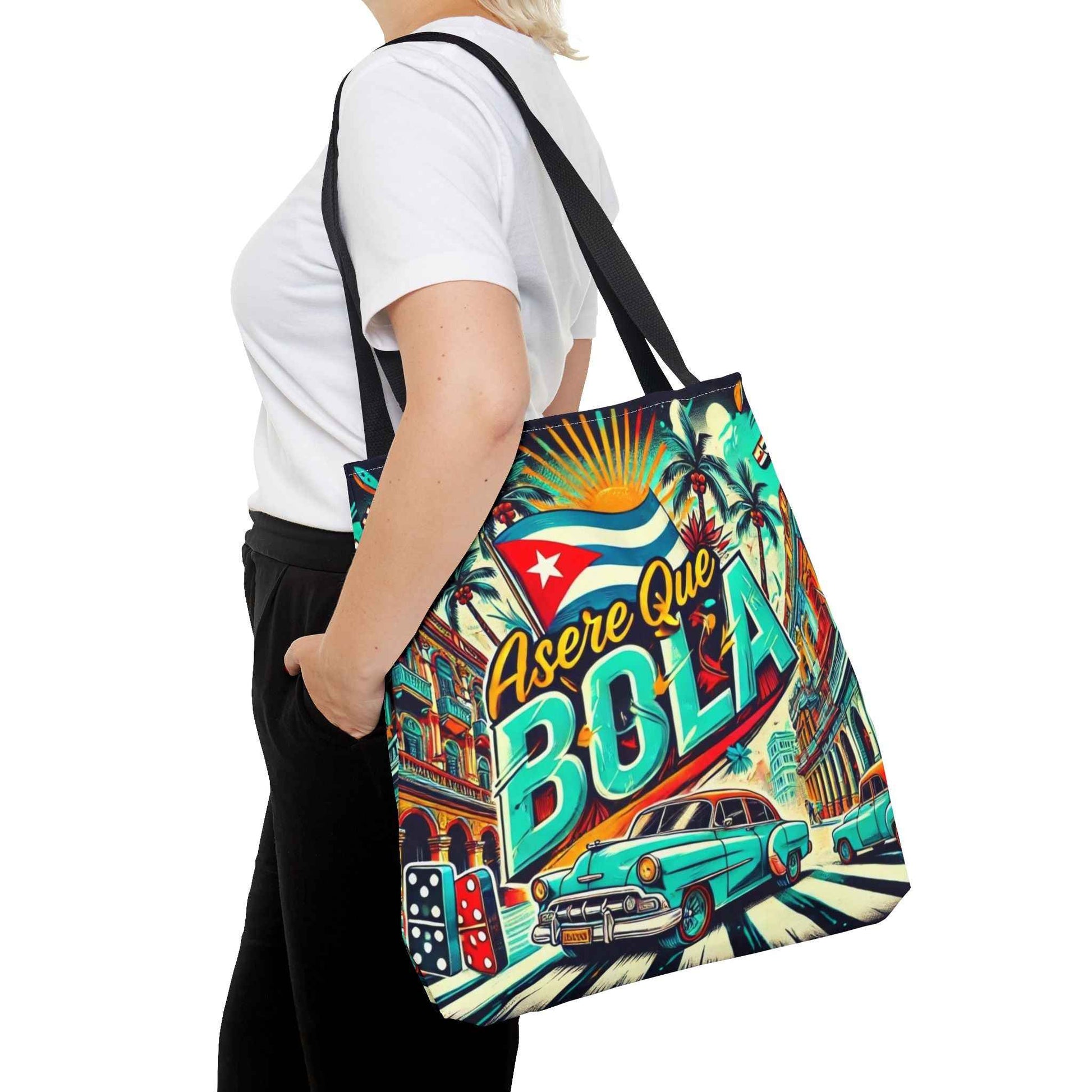 Asere Que Bolá, Tote Bag  Vibrant  Design with Tropical Flair