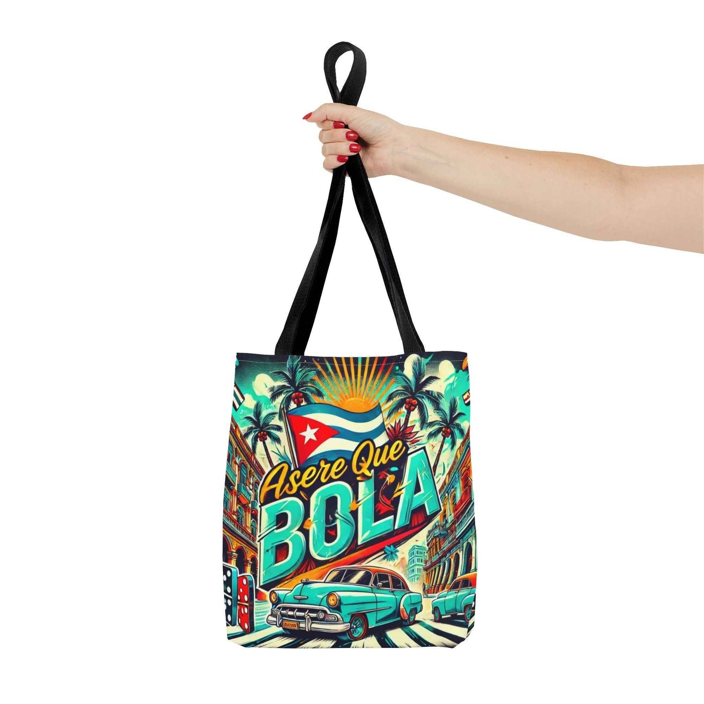 Asere Que Bolá, Tote Bag Vibrant Design with Tropical Flair
