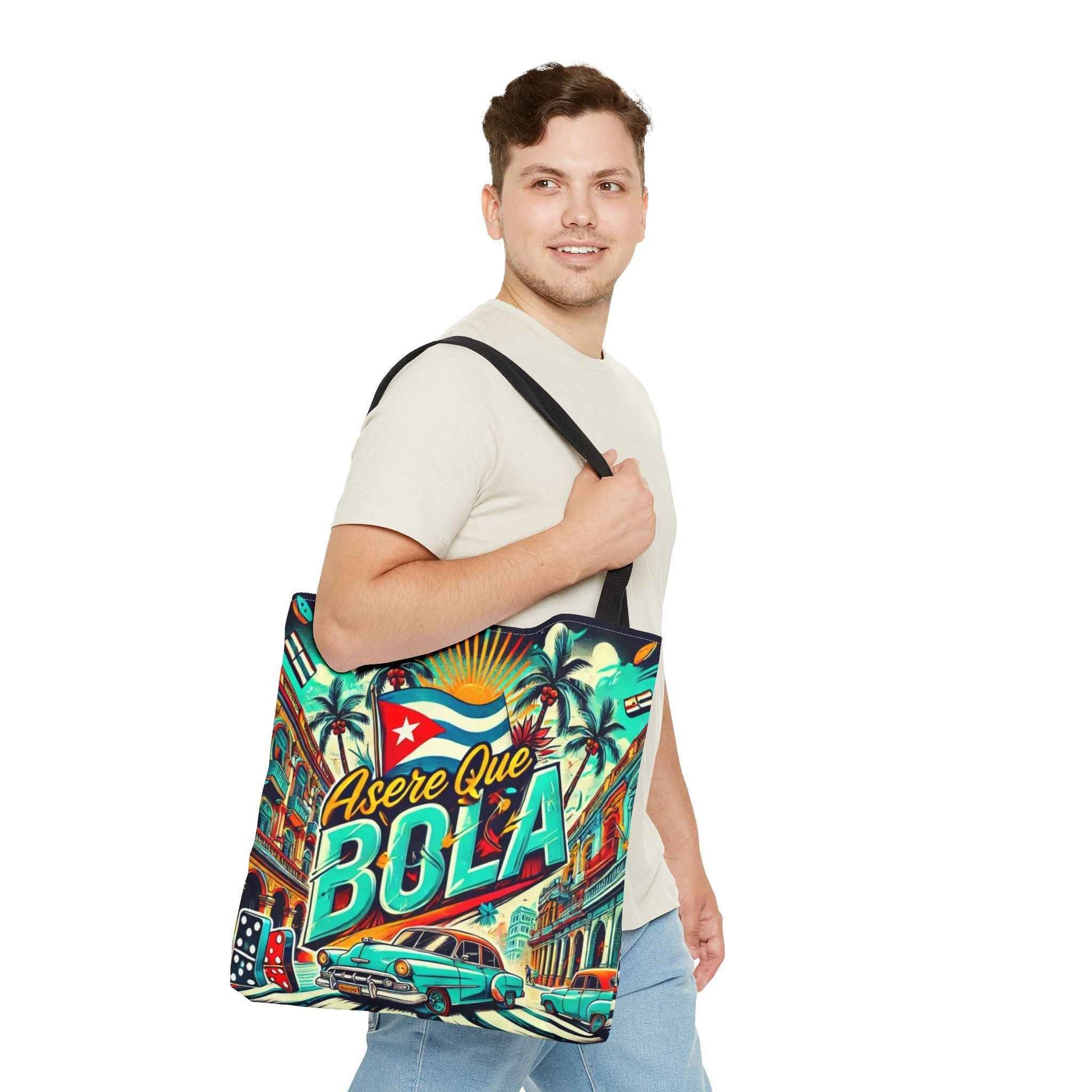 Asere Que Bolá, Tote Bag  Vibrant  Design with Tropical Flair