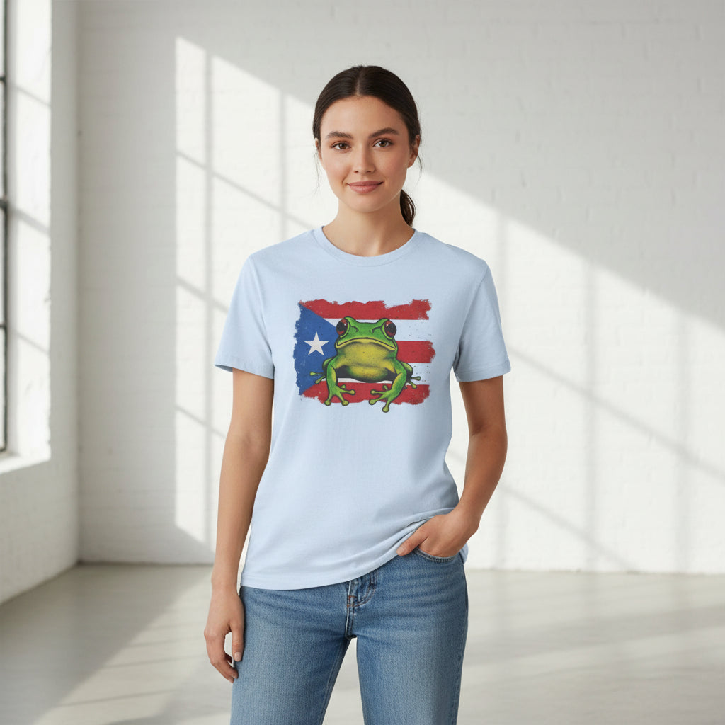 Puerto Rico Flag and Coquí T-Shirt - Boricua Pride Personalized 100% Cotton Unisex