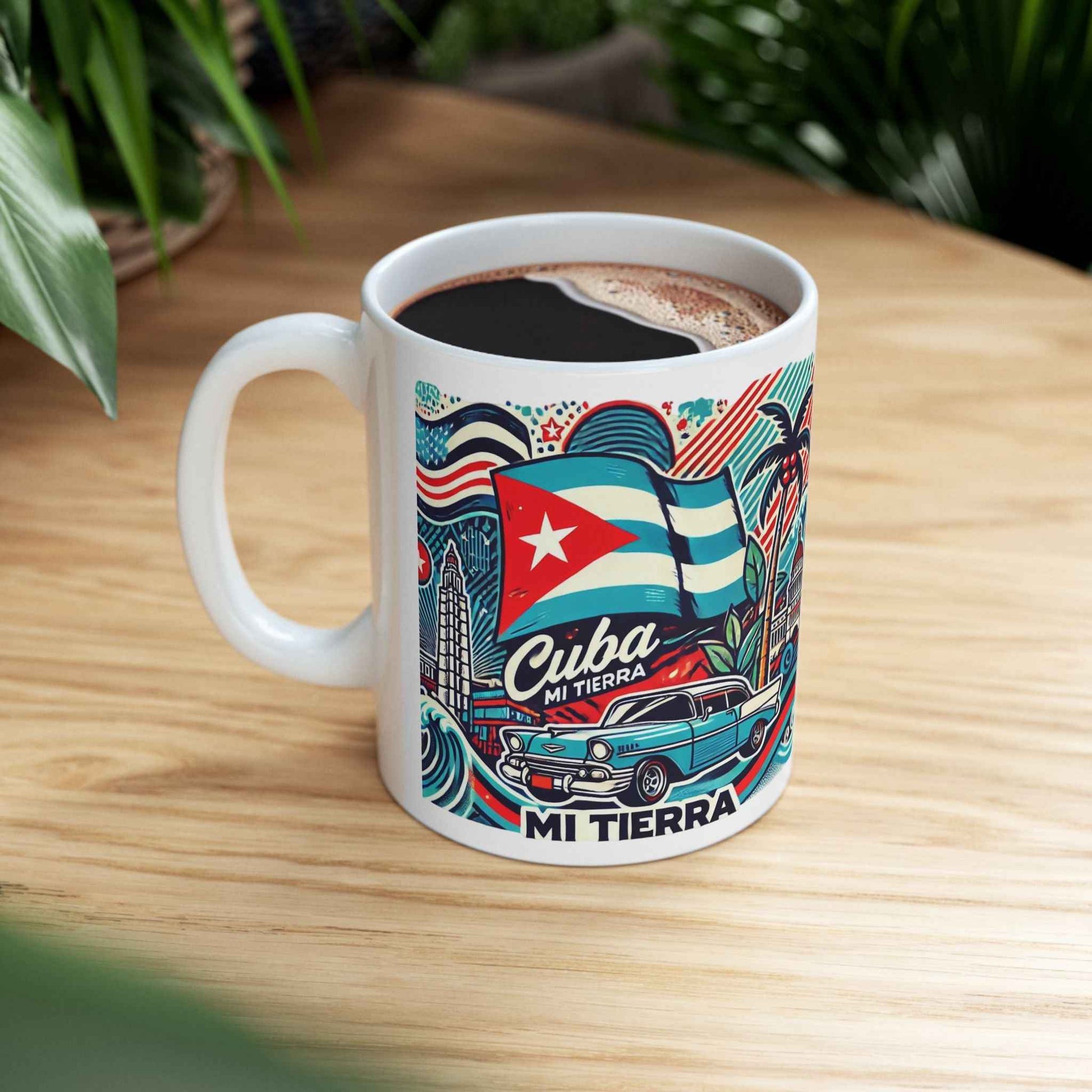 Taza Cuba Mi Tierra - Café Cubano | Regalo Nostálgico | 11oz y 15oz