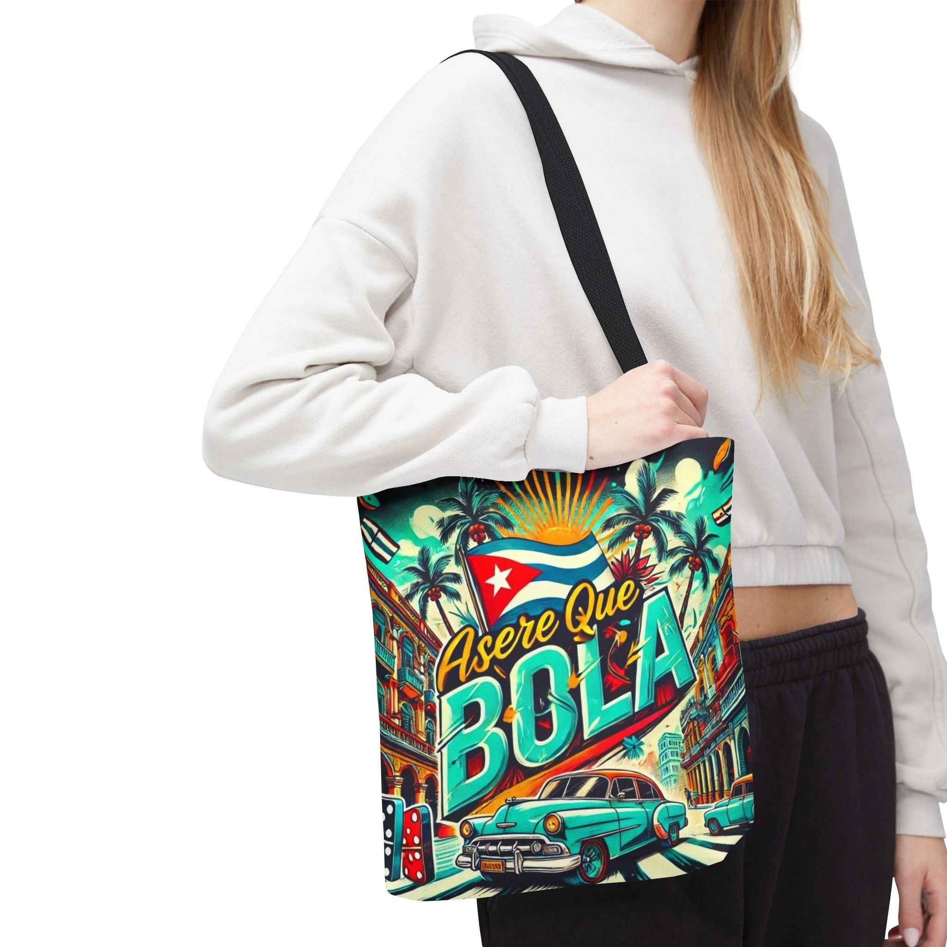 Asere Que Bolá, Tote Bag  Vibrant  Design with Tropical Flair