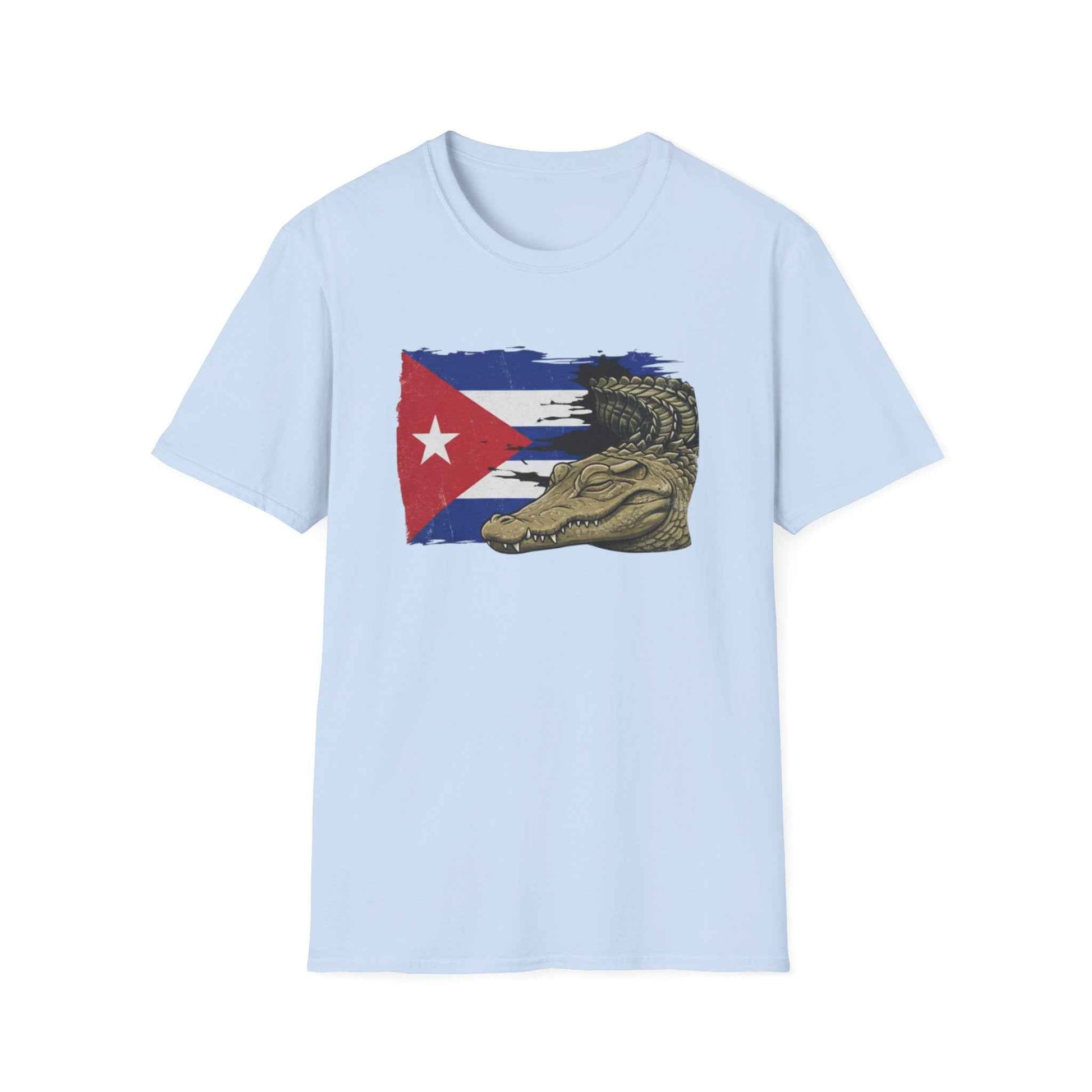Custom Cuban Pride Tee: Flag & Crocodile Design | 100% Cotton | S-2XL Sizes