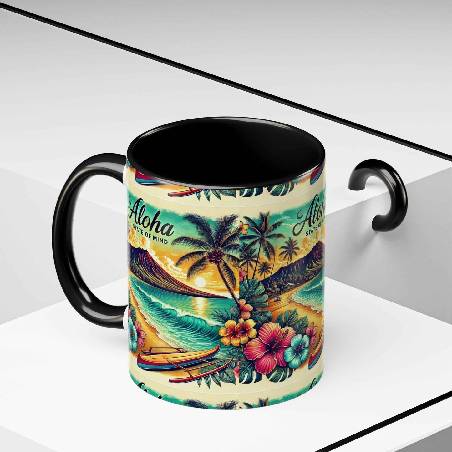 Aloha State of Mind Hawaii Mug - Tropical Beach Coffee Cup