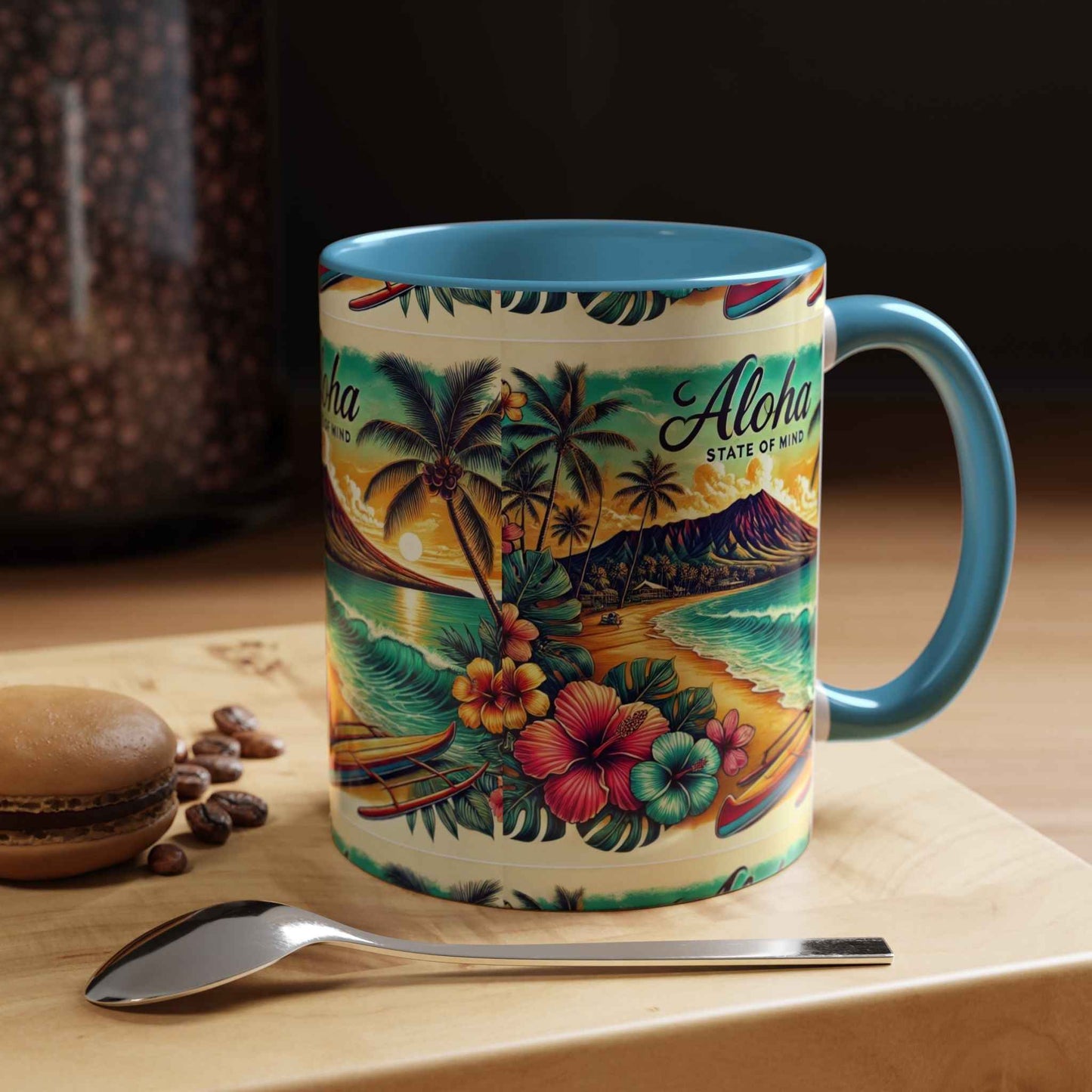 Aloha State of Mind Hawaii Mug - Tropical Beach Coffee Cup