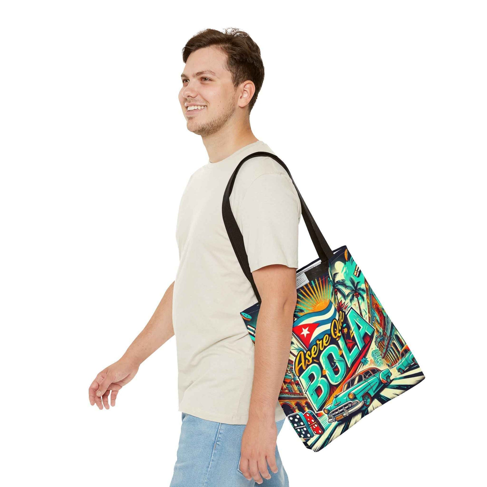 Asere Que Bolá, Tote Bag  Vibrant  Design with Tropical Flair