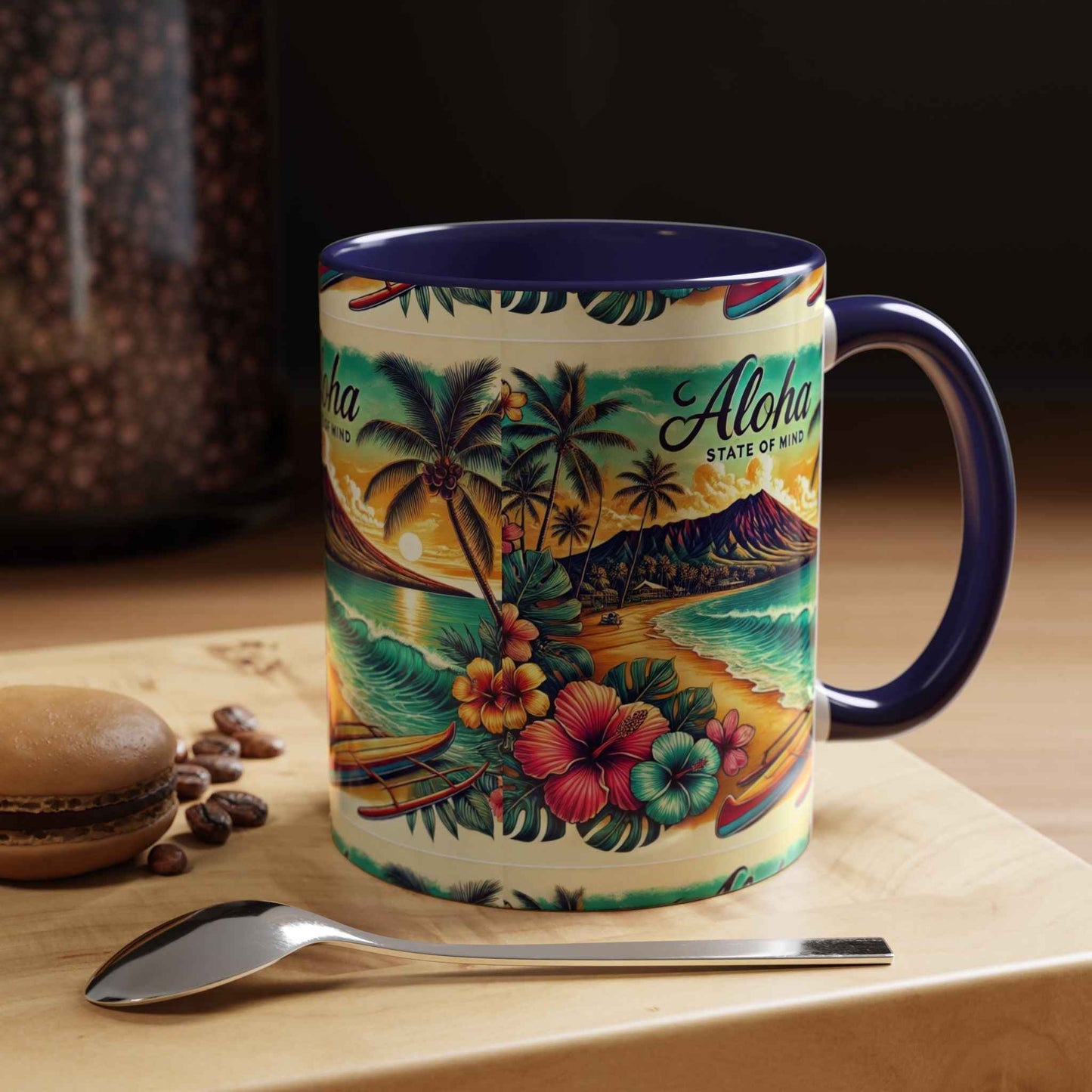Aloha State of Mind Hawaii Mug - Tropical Beach Coffee Cup