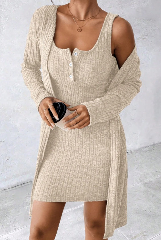 Tailored Solid Color Sleeveless Vest Dress - Elegant Pinstripe Bodycon Dress for Women