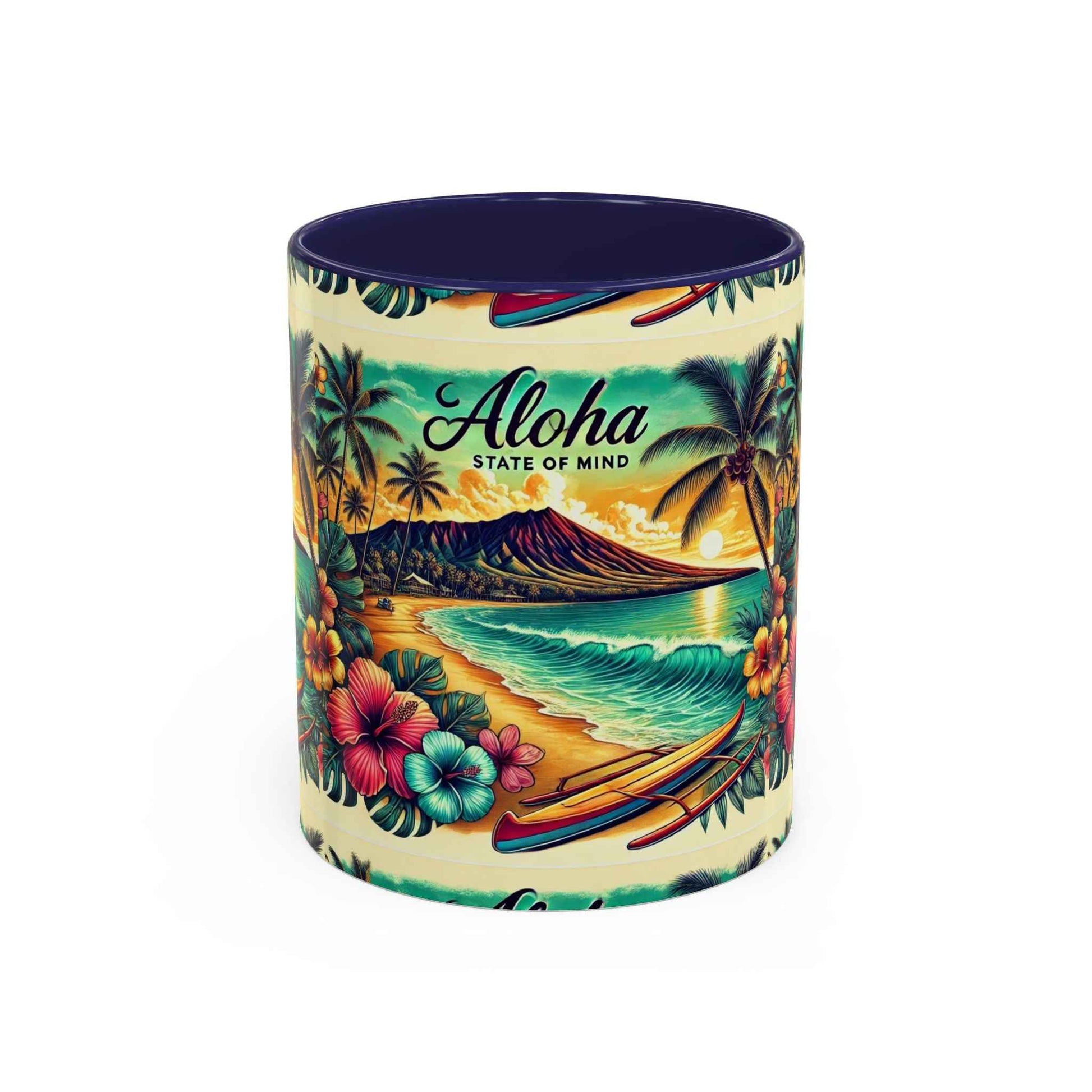 Aloha State of Mind Hawaii Mug - Tropical Beach Coffee Cup
