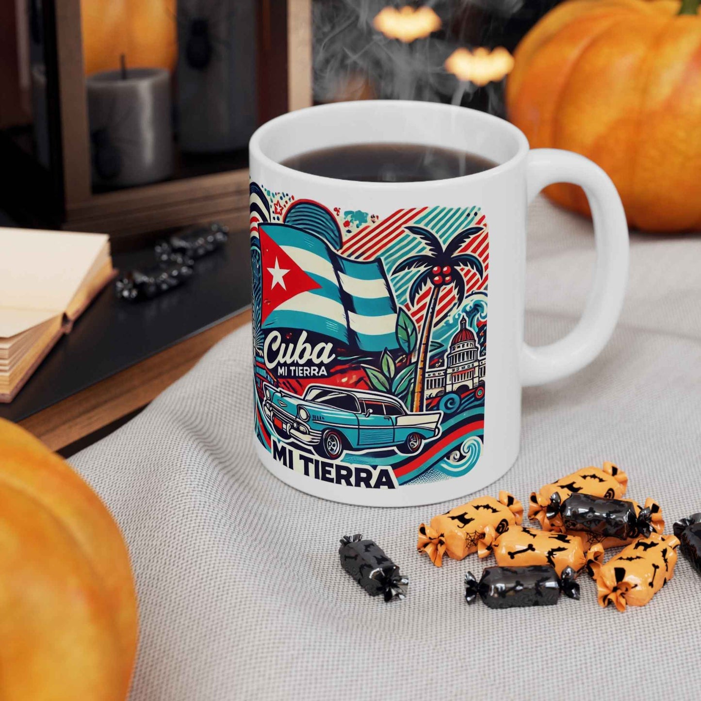 Taza Cuba Mi Tierra - Café Cubano | Regalo Nostálgico | 11oz y 15oz