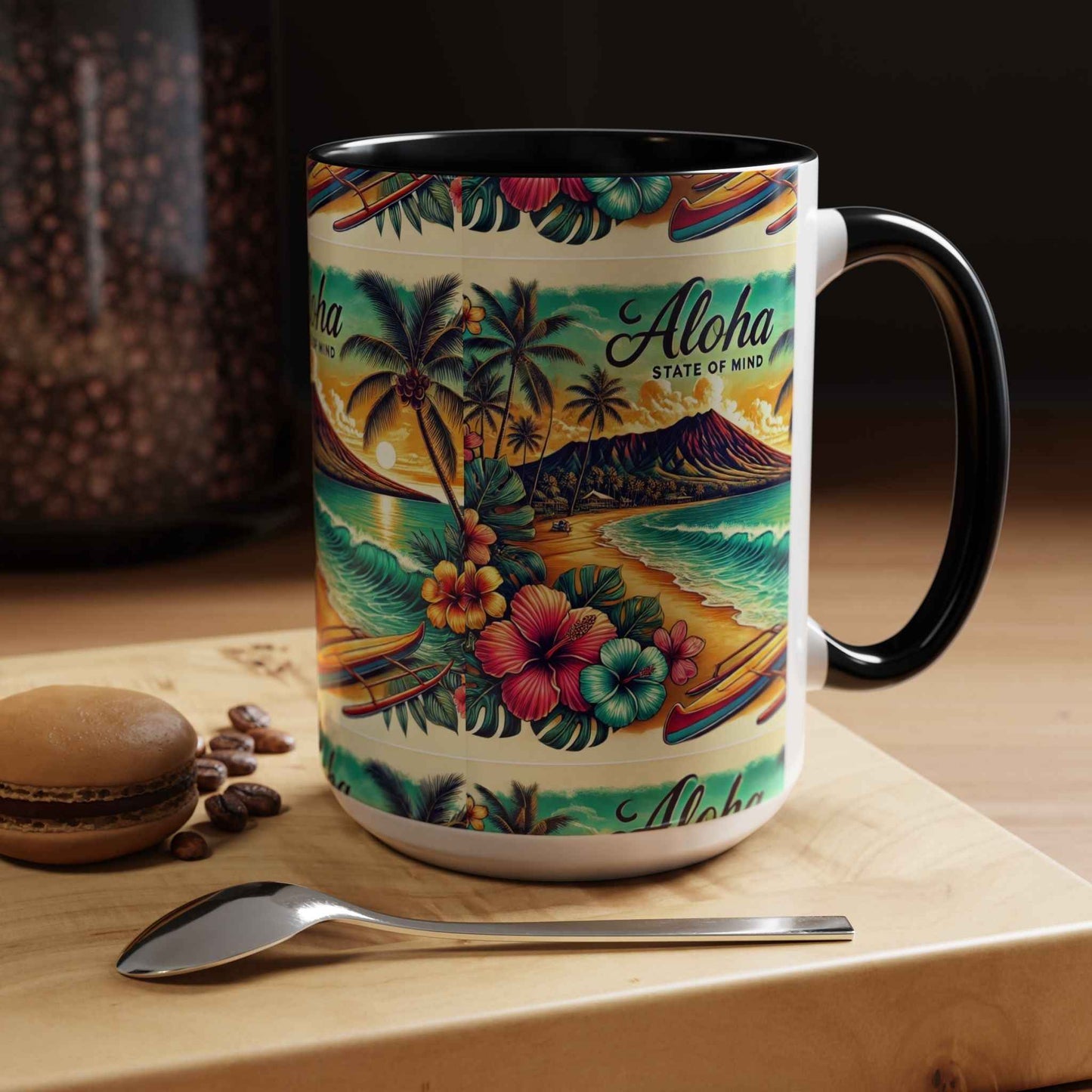 Aloha State of Mind Hawaii Mug - Tropical Beach Coffee Cup
