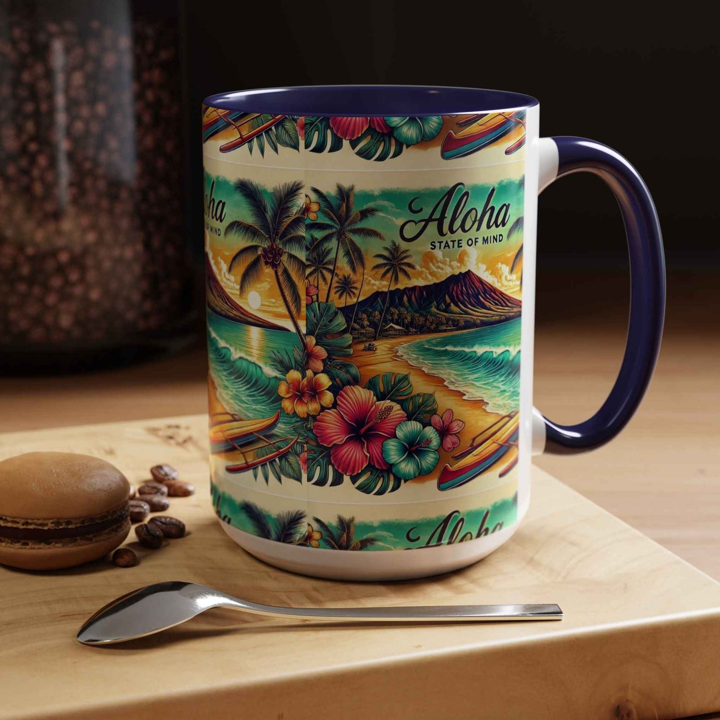 Aloha State of Mind Hawaii Mug - Tropical Beach Coffee Cup