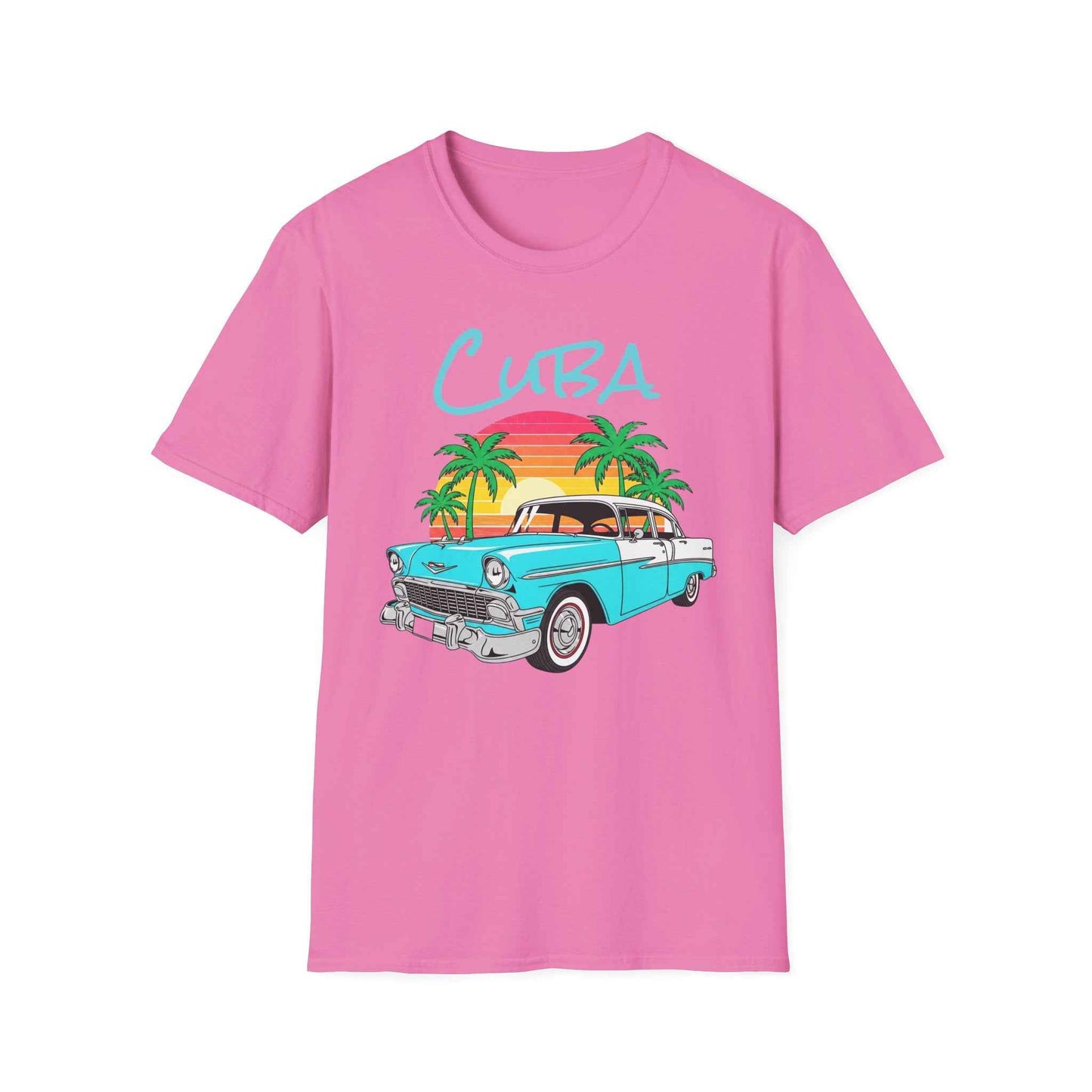 Camiseta Cuba Carro Clásico - T-Shirt Vintage Cubana con Atardecer