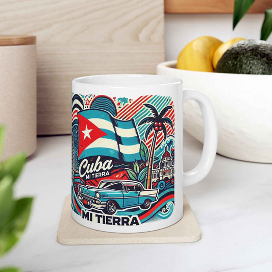 Taza Cuba Mi Tierra - Café Cubano | Regalo Nostálgico | 11oz y 15oz