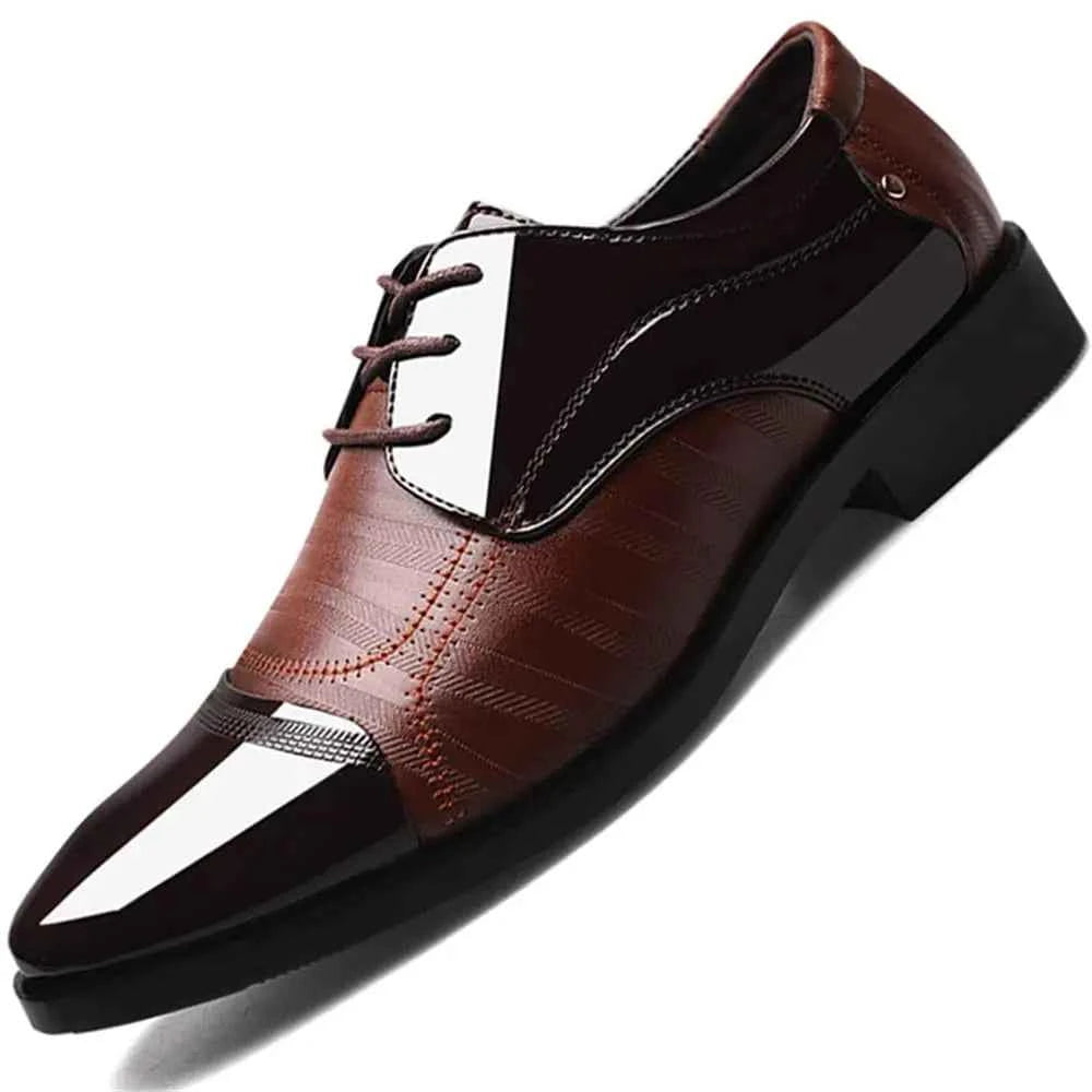 Men's Patent Leather Oxford Dress Shoes - Classic Business & Formal Derby Shoes