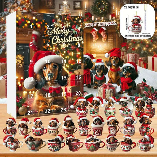 Dachshund Christmas Advent Calendar - 24-Day Countdown for Kids