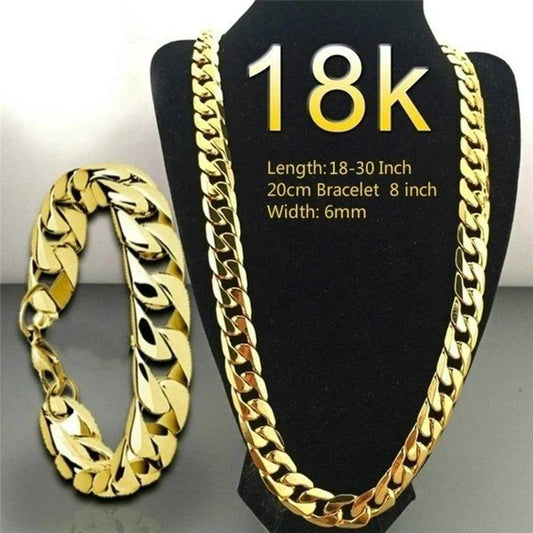 Classic Cuban Chain Necklace – Solid 18K Gold Plated for Men & Women (Timeless Luxury, Custom Lengths)