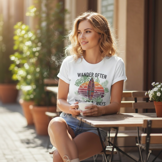 Wander Often T-Shirt - Unisex Surf Tee for Beach & Travel Lovers