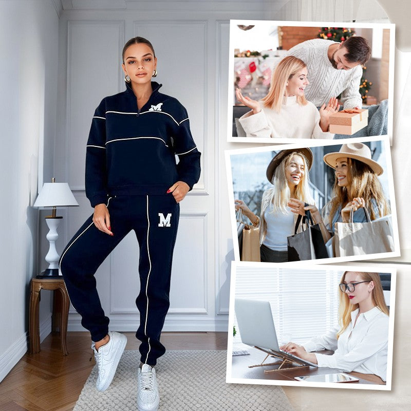 Women's 2-Piece Lounge Set - Pullover Sweatshirt & Sweatpants with Pockets
