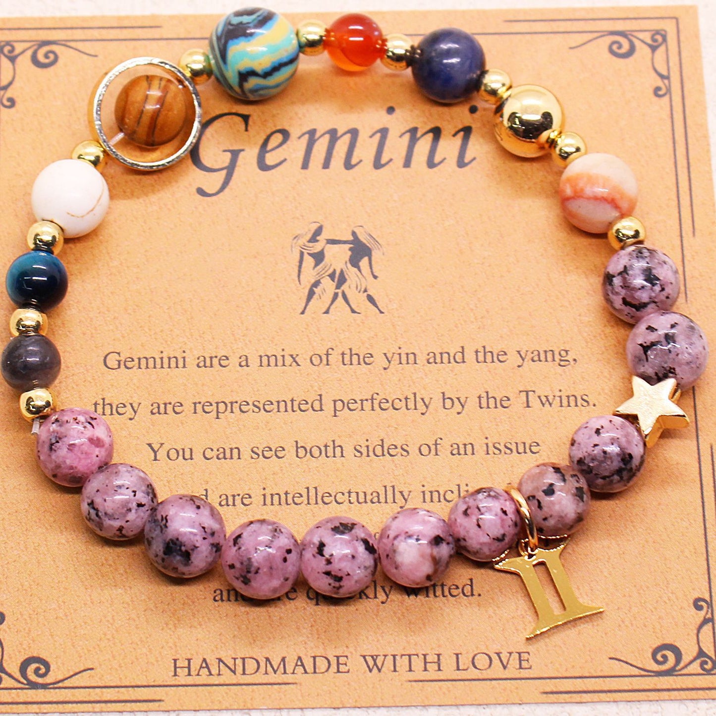 Zodiac Constellation Bracelet - 8 Planets Natural Stone Bracelet