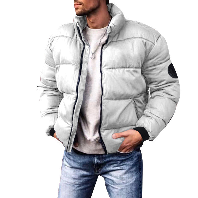 Men's Stand-Up Collar Padded Jacket - Thickened Down Cotton Winter Coat