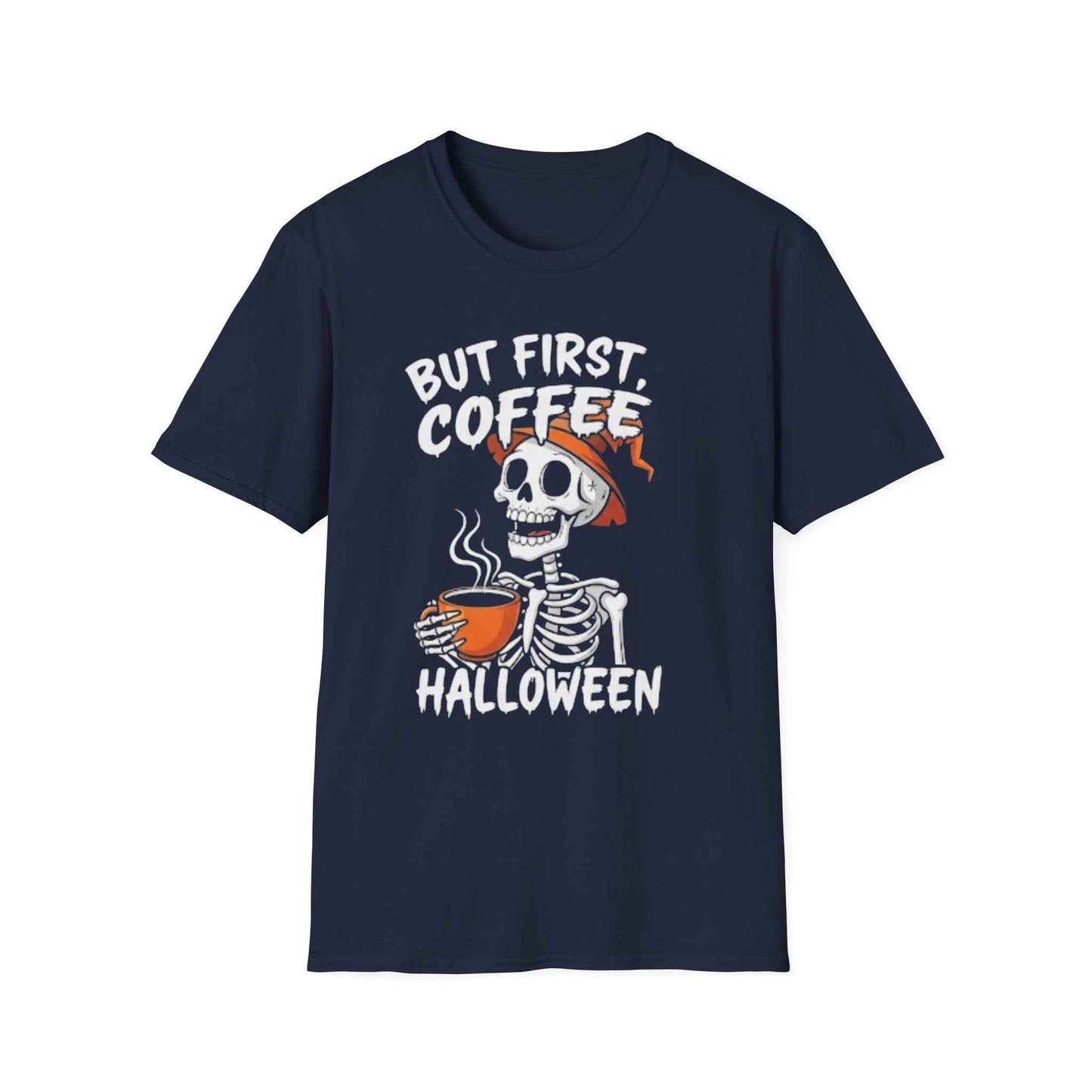 Halloween Skeleton Coffee T-shirt - Funny Design for Coffee Lovers