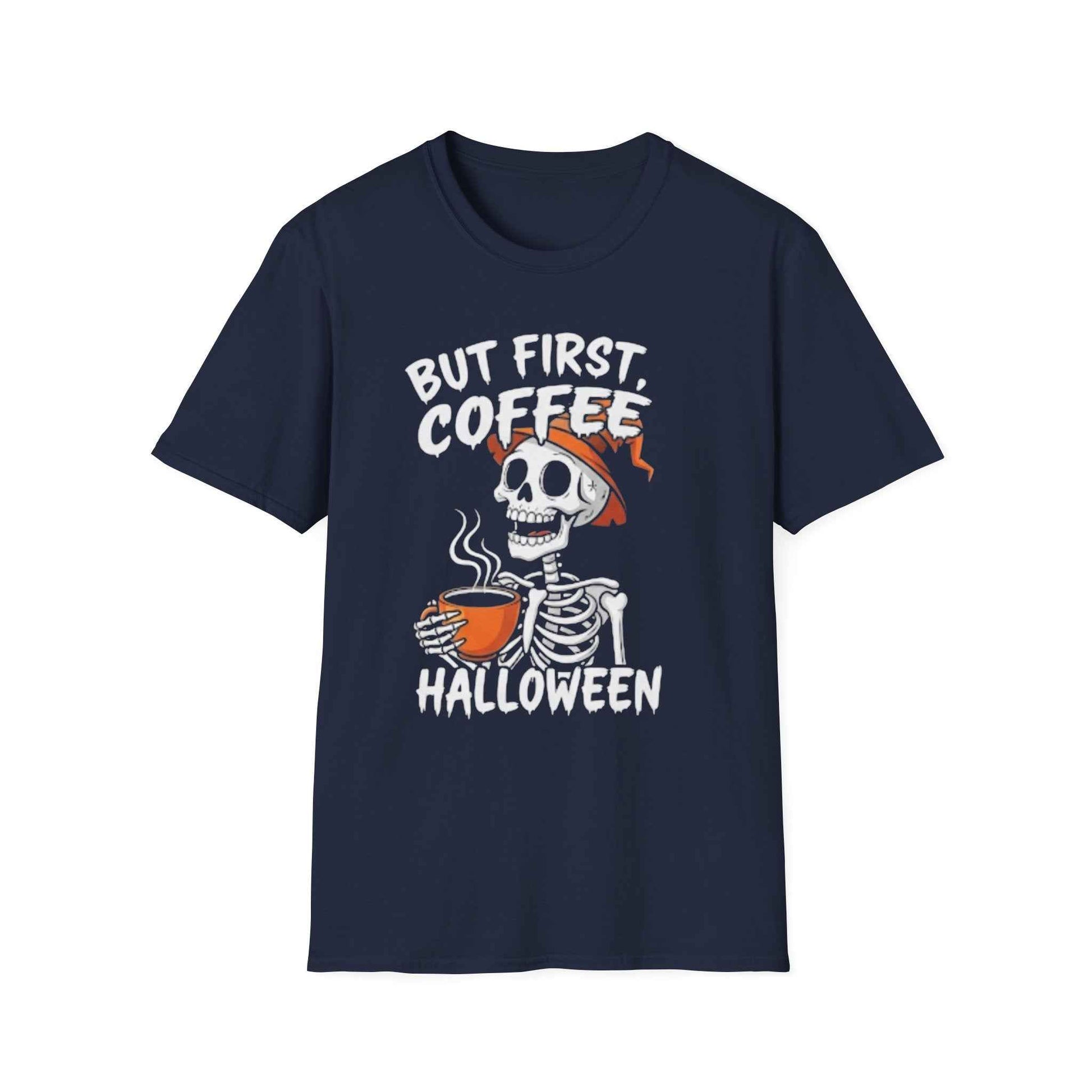 Halloween Skeleton Coffee T-shirt - Funny Design for Coffee Lovers