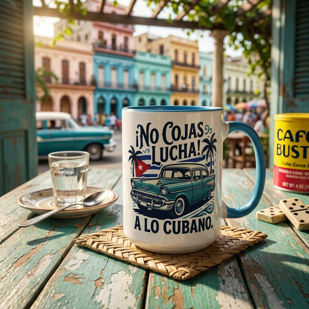 No Cojas Lucha a lo Cubano Coffee Mug — Vintage Cuban Car Accent Mug