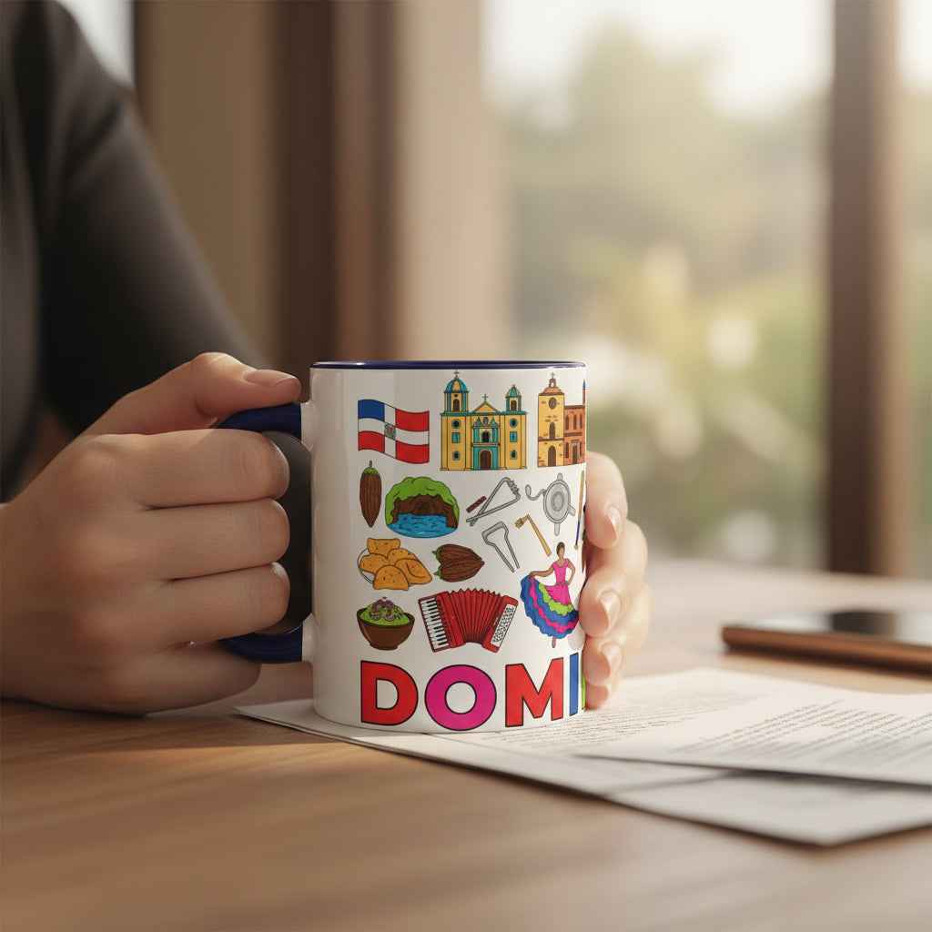 Dominican Republic Icons Coffee Mug — Colorful Island Souvenir (11/15oz)