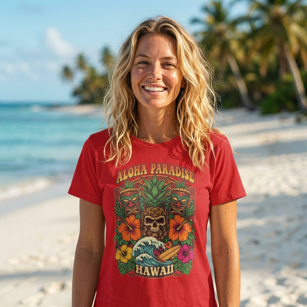 Aloha Paradise T-Shirt | Tropical Beach Vacation Graphic Tee