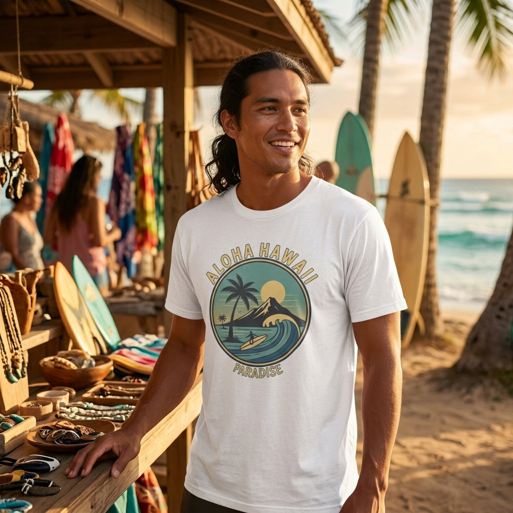 Aloha Hawaii T-Shirt | Island Surf & Beach Vacation Graphic Tee