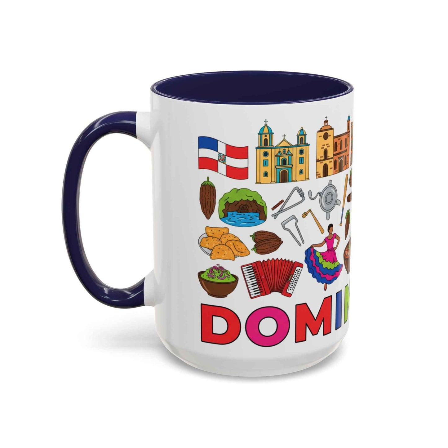 Dominican Republic Icons Coffee Mug — Colorful Island Souvenir (11/15oz)
