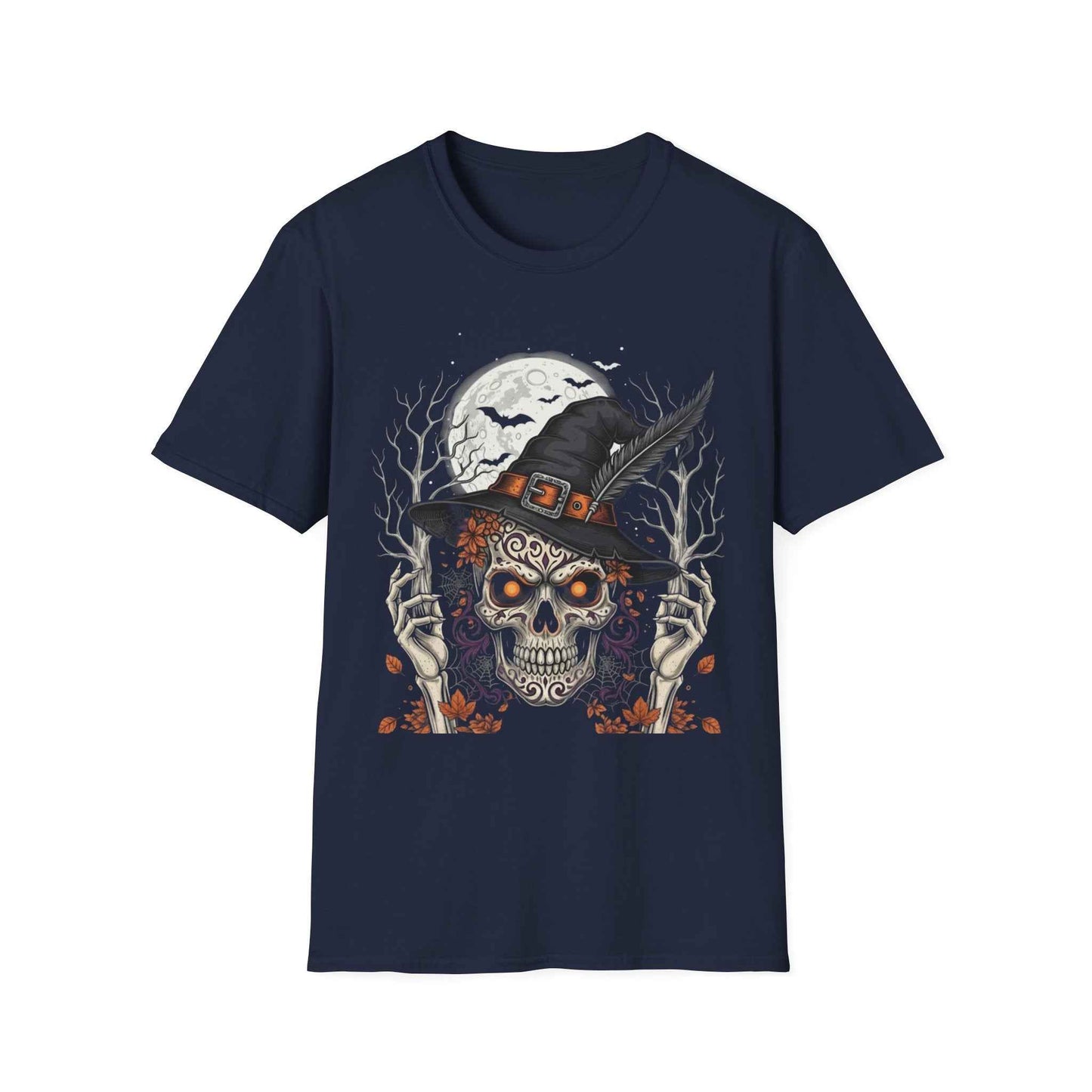 Camiseta Calavera Bruja Halloween - T-Shirt Spooky Skull Witch Única