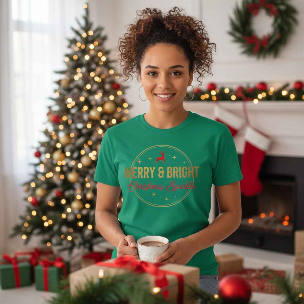 Merry & Bright Christmas Sparkle T-Shirt