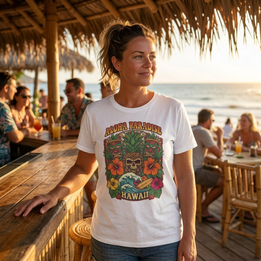 Aloha Paradise T-Shirt | Tropical Beach Vacation Graphic Tee