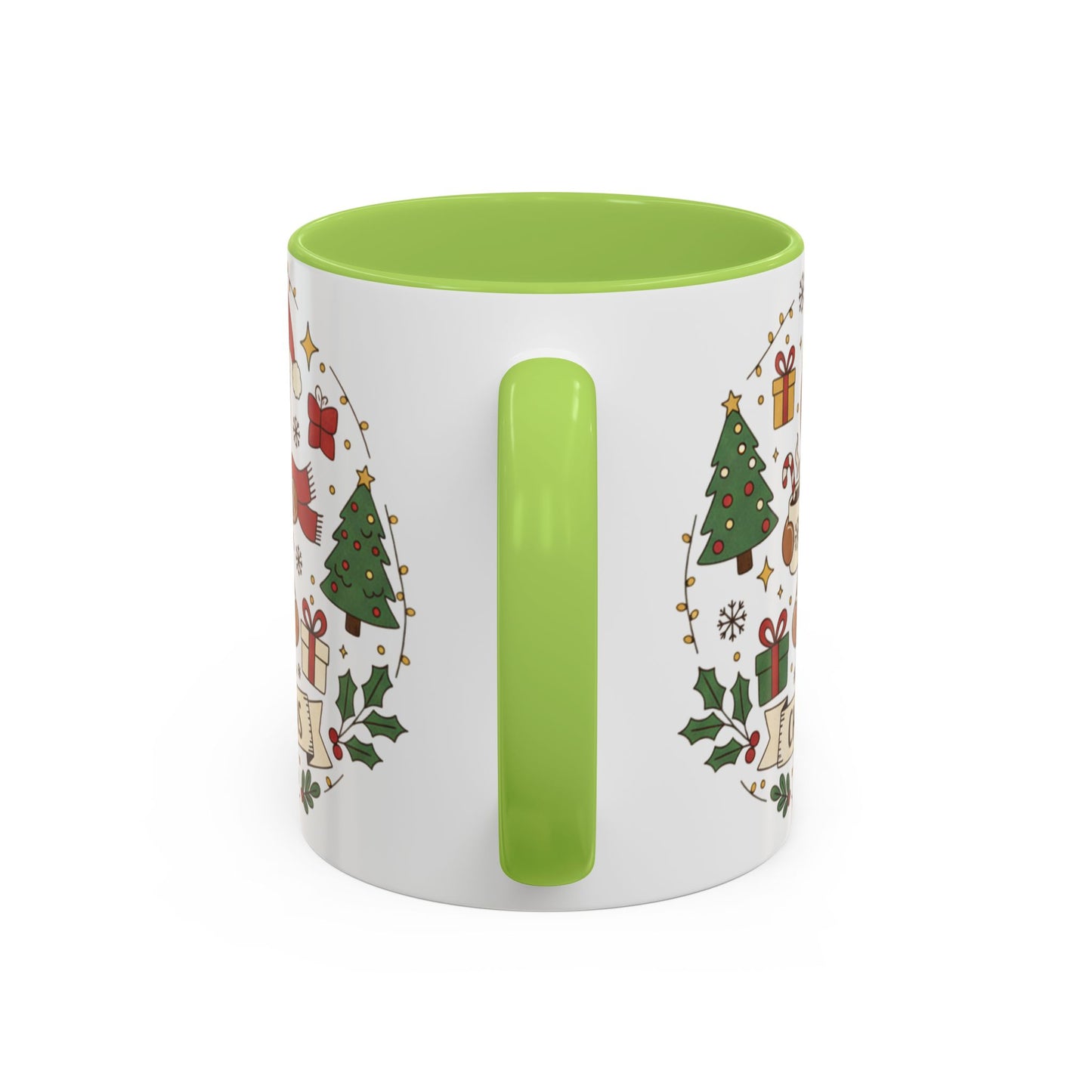 Christmas Gingerbread Mug - Festive Holiday Coffee Cup with Santa Hat Design
