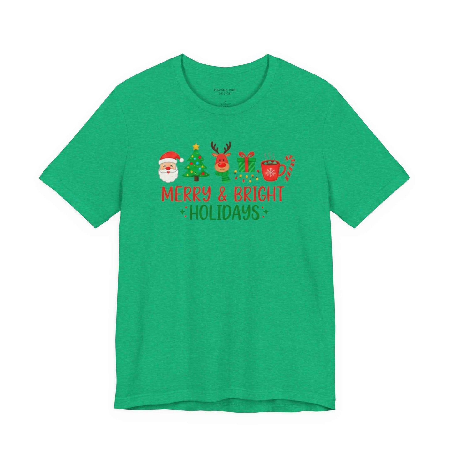 Merry & Bright Christmas T-Shirt – Festive Holiday Icons Tee