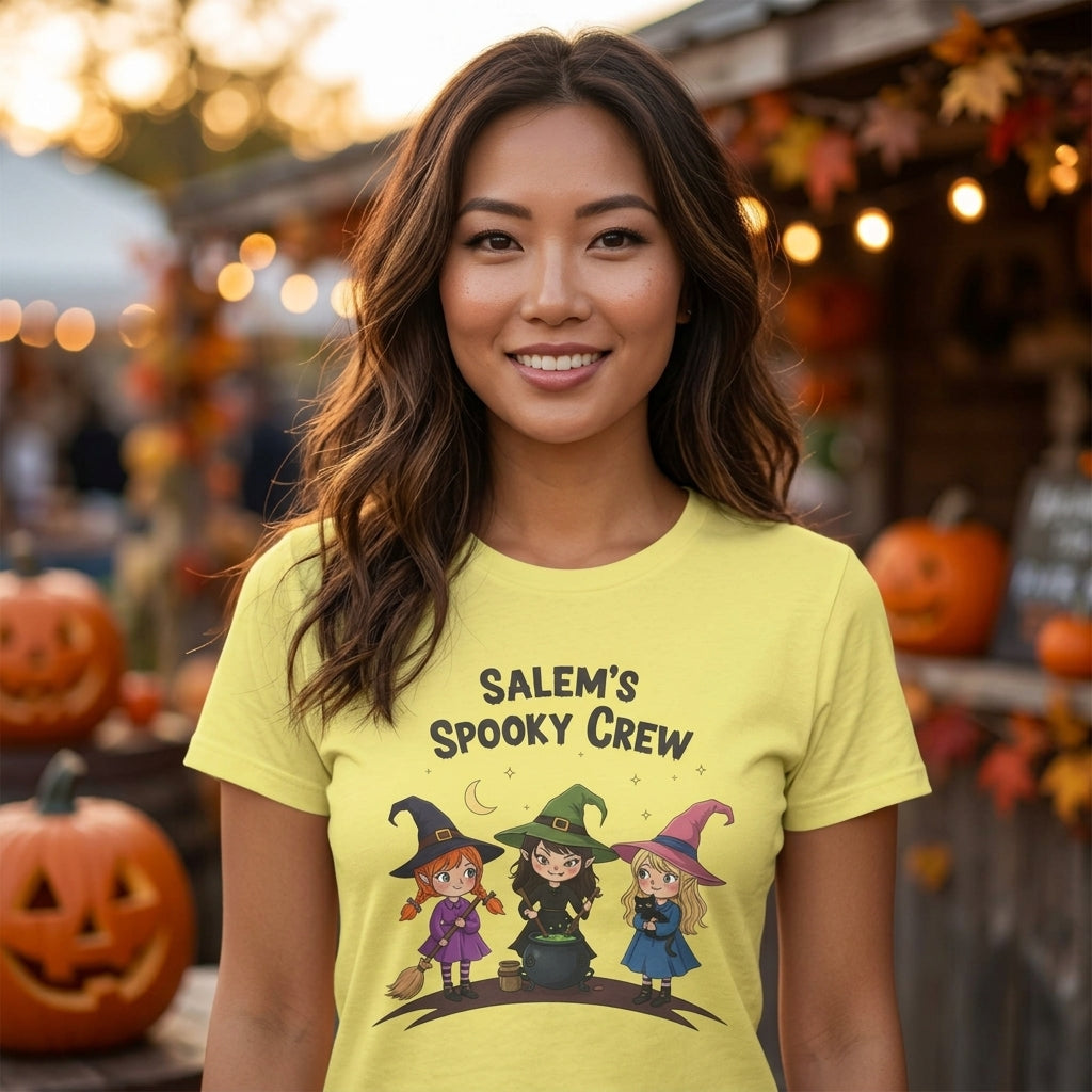 Salem's Spooky Crew T-Shirt | Cute Witch Halloween Graphic Tee