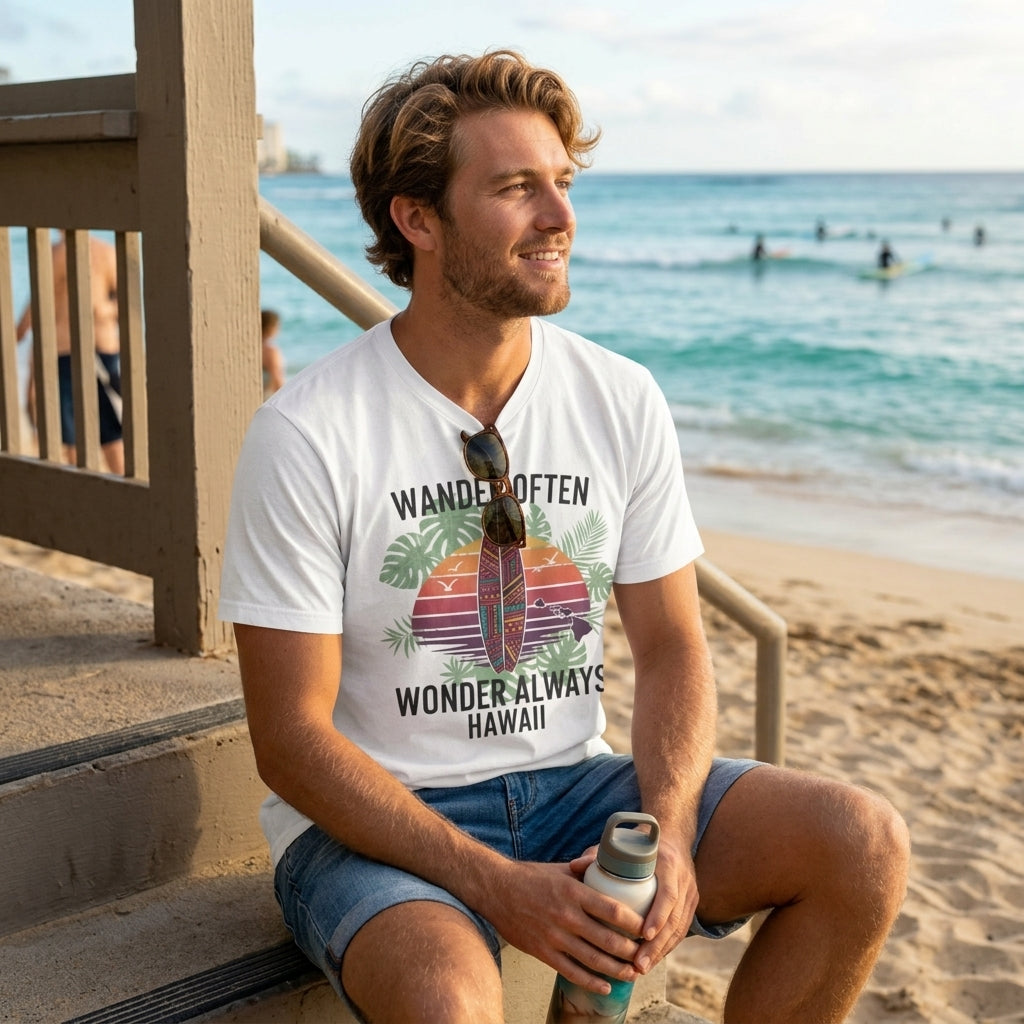 Wander Often T-Shirt | Unisex Surf & Travel Graphic Tee for Beach Lovers
