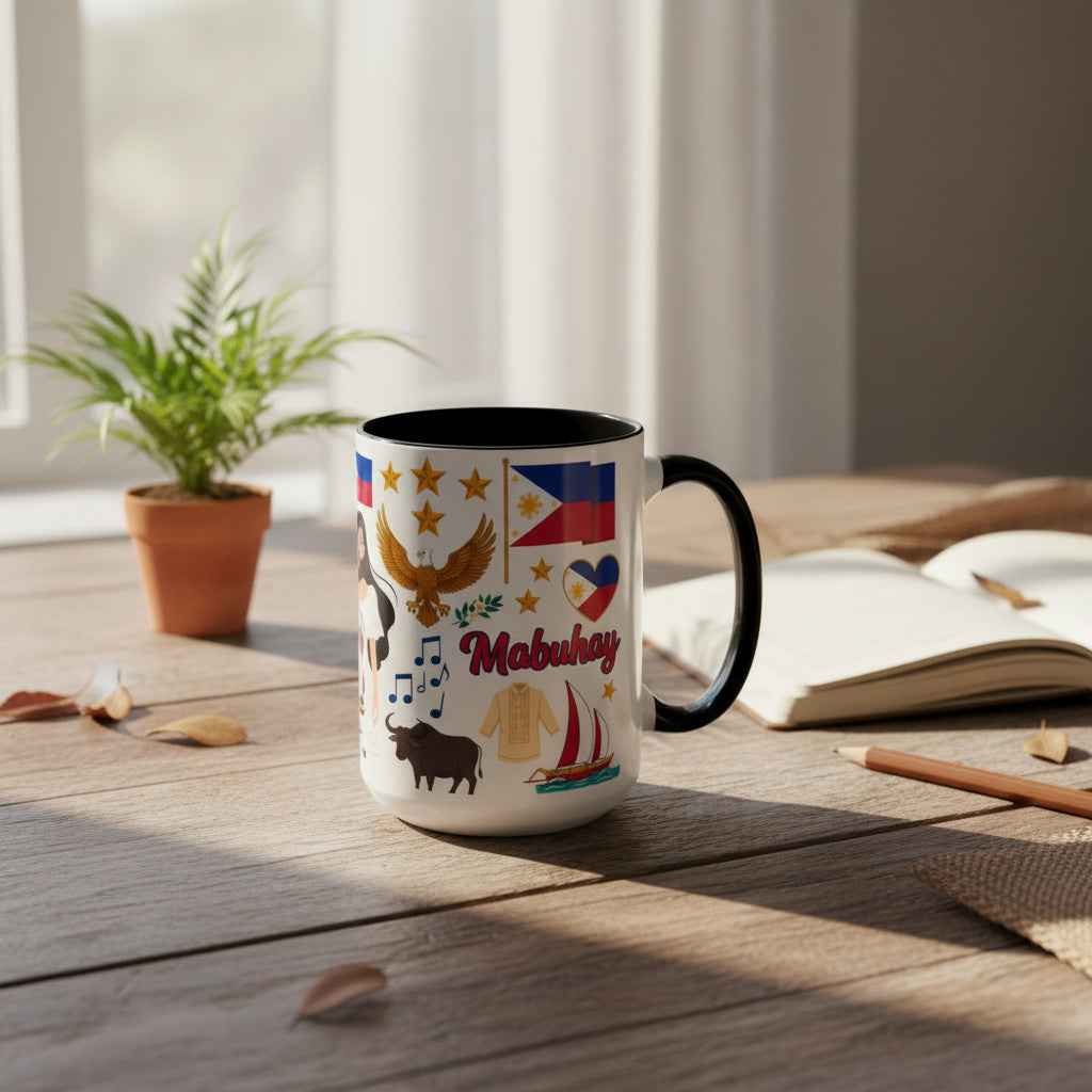 Pinay Pride Coffee Mug - Filipino Heritage & Culture Icons (11oz/15oz)