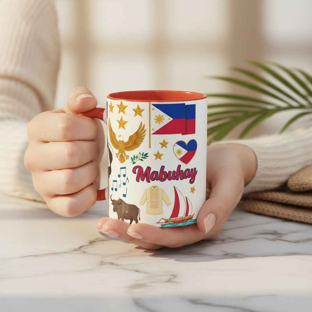 Pinay Pride Coffee Mug - Filipino Heritage & Culture Icons (11oz/15oz)