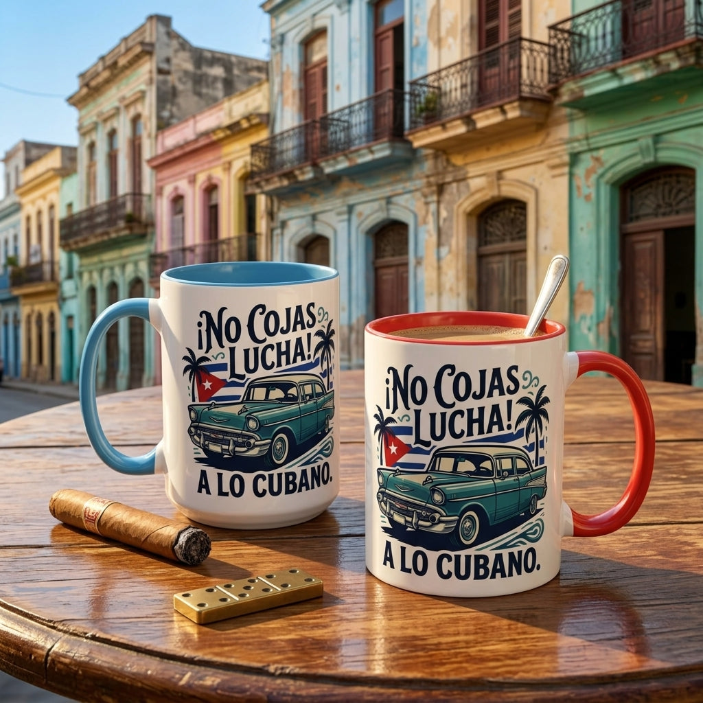 No Cojas Lucha a lo Cubano Coffee Mug — Vintage Cuban Car Accent Mug
