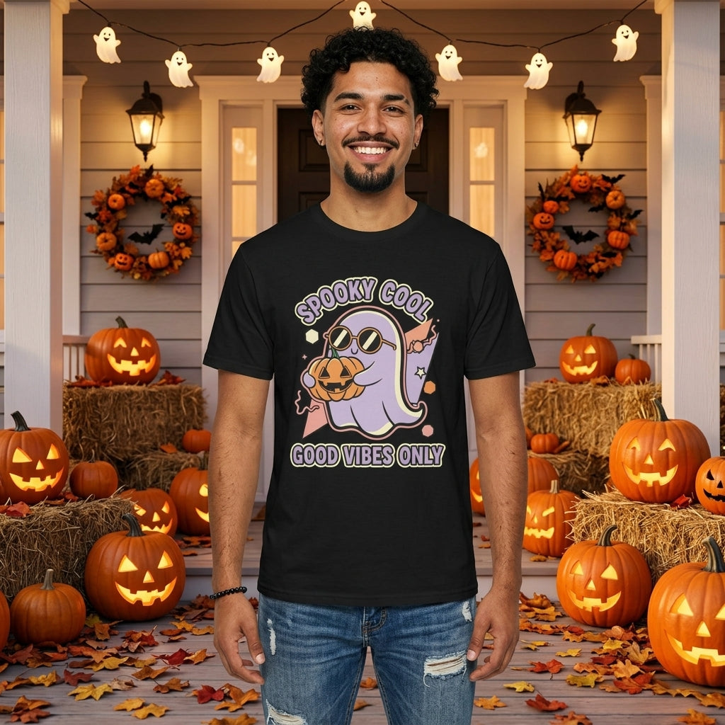 Spooky Cool Ghost T-Shirt | Good Vibes Only Halloween Tee