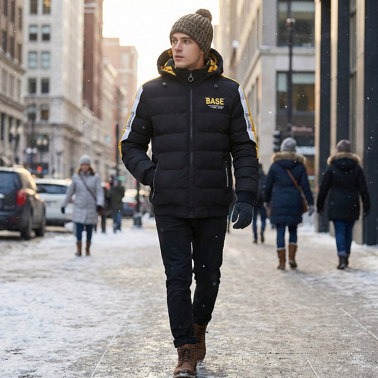 Men's Thickened Cotton-Padded Winter Jacket - Warm Insulated Coat