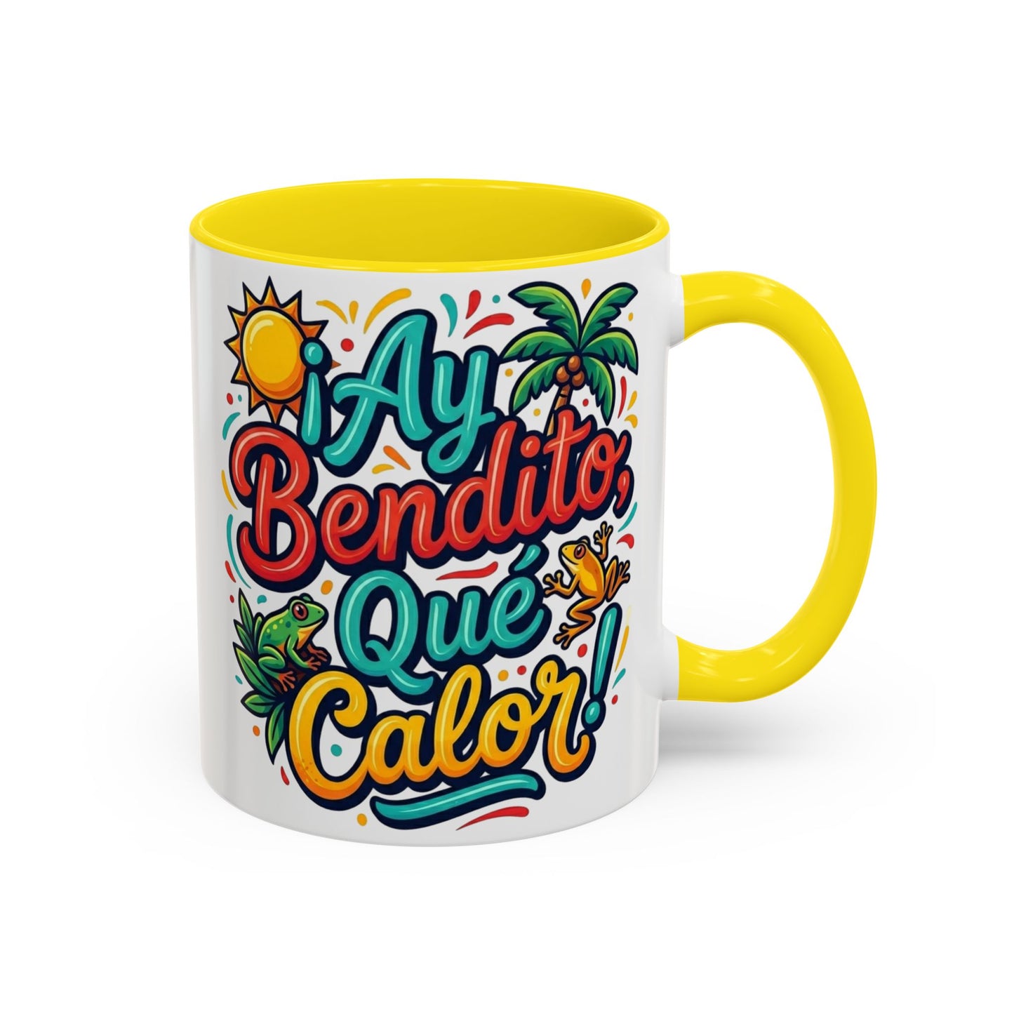 Ay Bendito Que Calor, Coffee Mug | Spanish Tropical Design, 11oz or 15oz