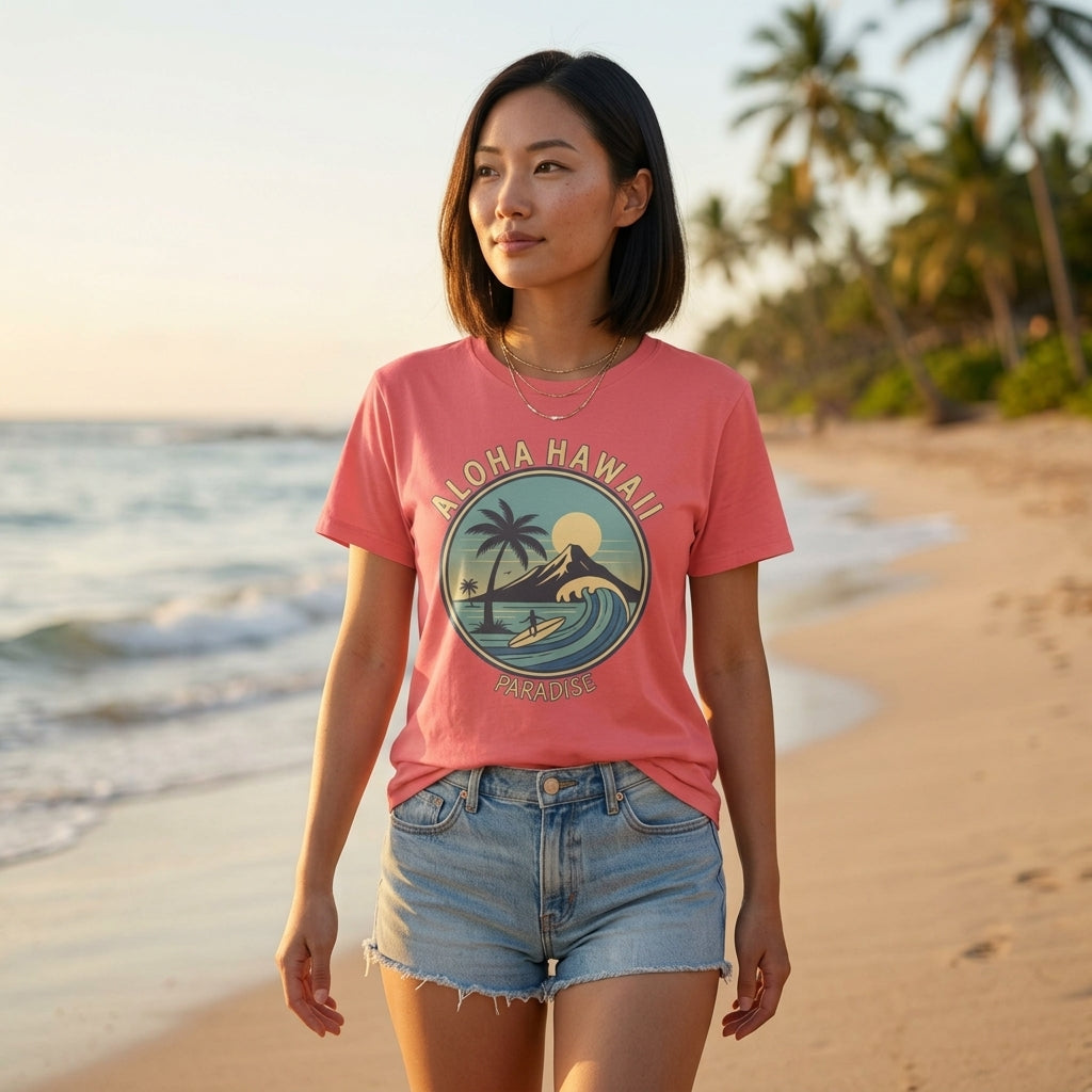 Aloha Hawaii T-Shirt | Island Surf & Beach Vacation Graphic Tee