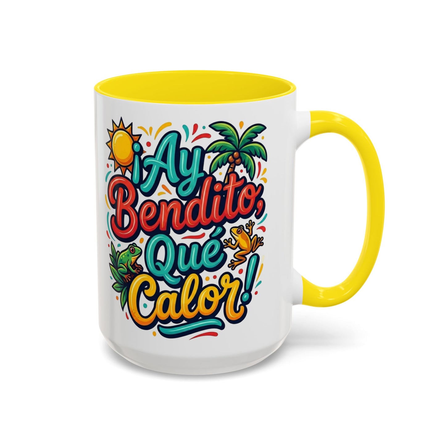 Ay Bendito Que Calor, Coffee Mug | Spanish Tropical Design, 11oz or 15oz